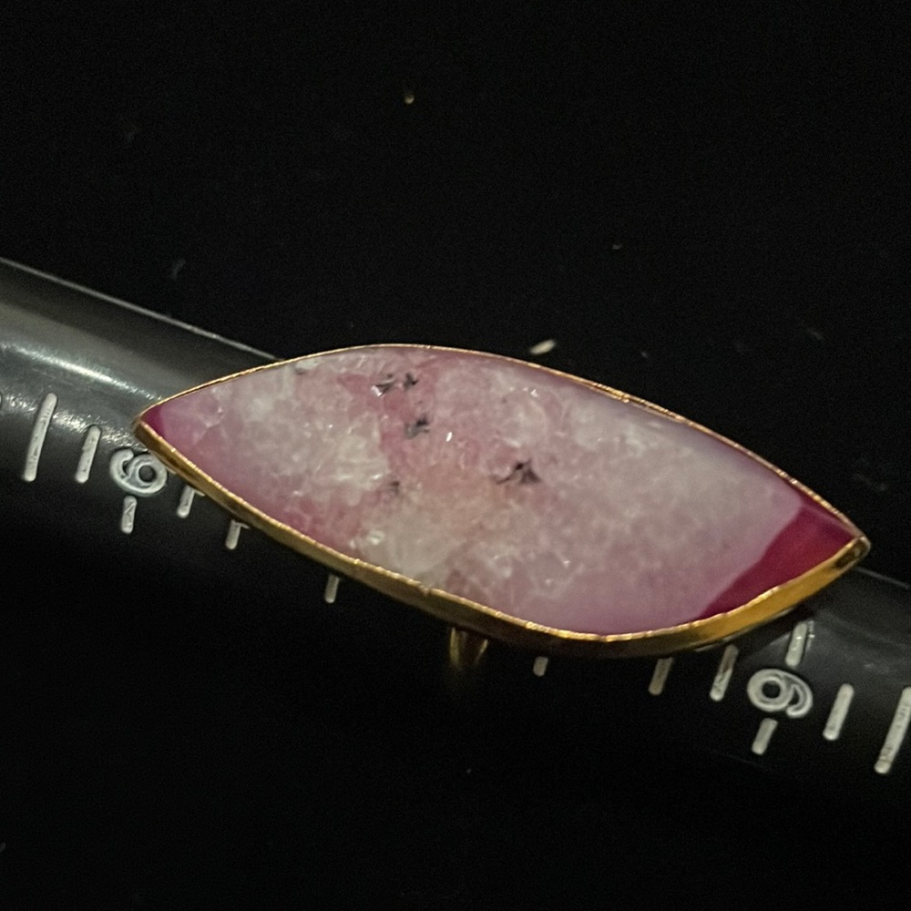 Charlene K Druzy Rose Gold Plated Adjustable Ring